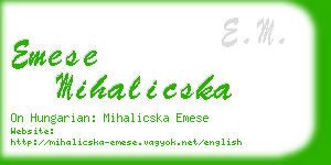 emese mihalicska business card